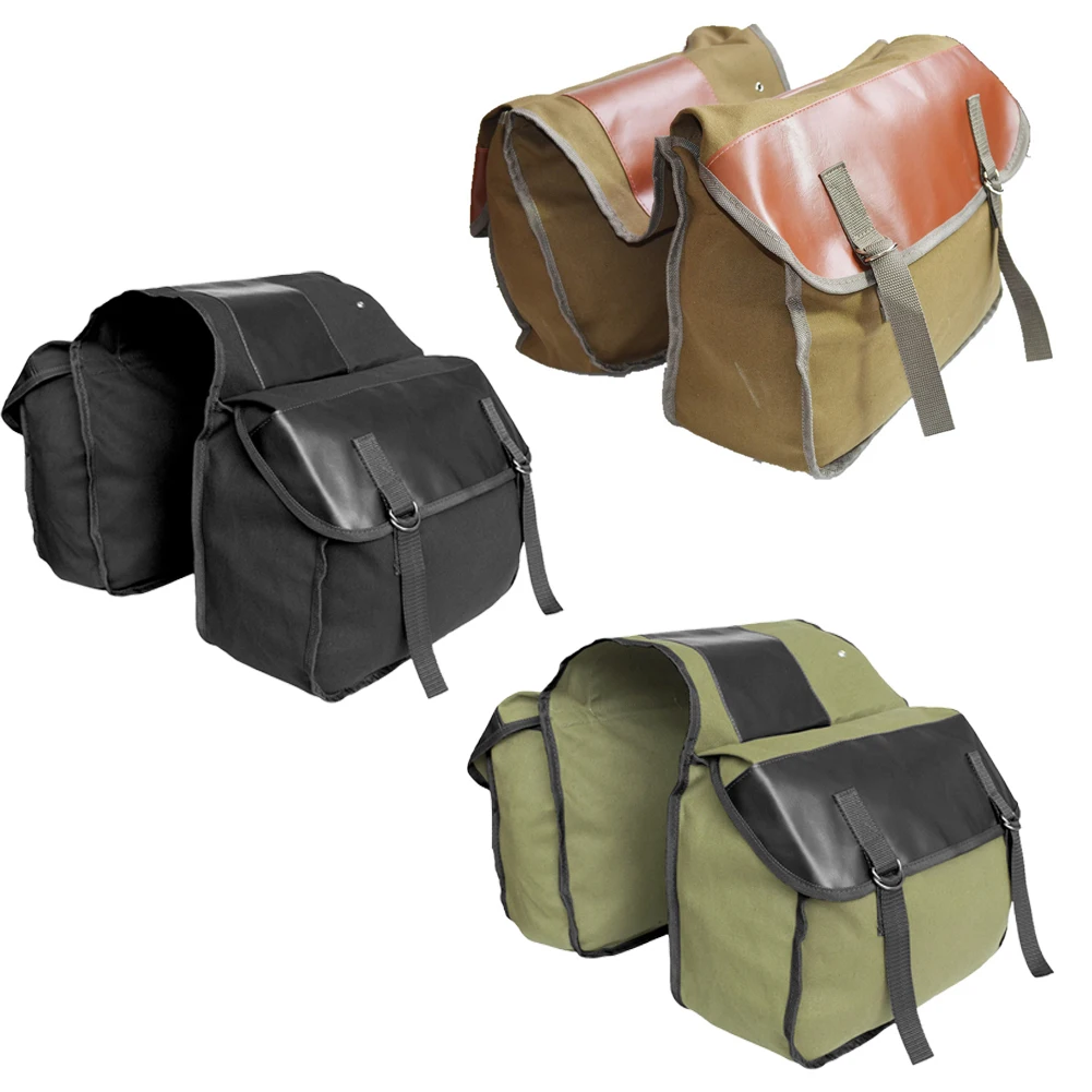 

MTB Bicycle Canvas Carrier Bag Rear Rack Bike Trunk Bag Luggage Pannier Back Seat Double Side Cycling Bycicle Bag Durable Travel