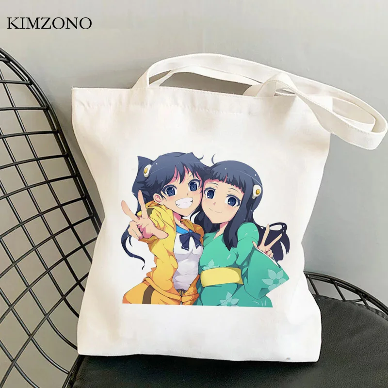 

Bakemonogatari shopping bag bolsas de tela recycle bag handbag canvas eco shopper bag boodschappentas sac cabas jute custom