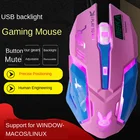 Розовая цветная светящаяся Бесшумная игровая мышь с курицей Проводная игровая мышь Usb, 2400 точекдюйм, быстрая игровая мышь для ПК, ноутбука