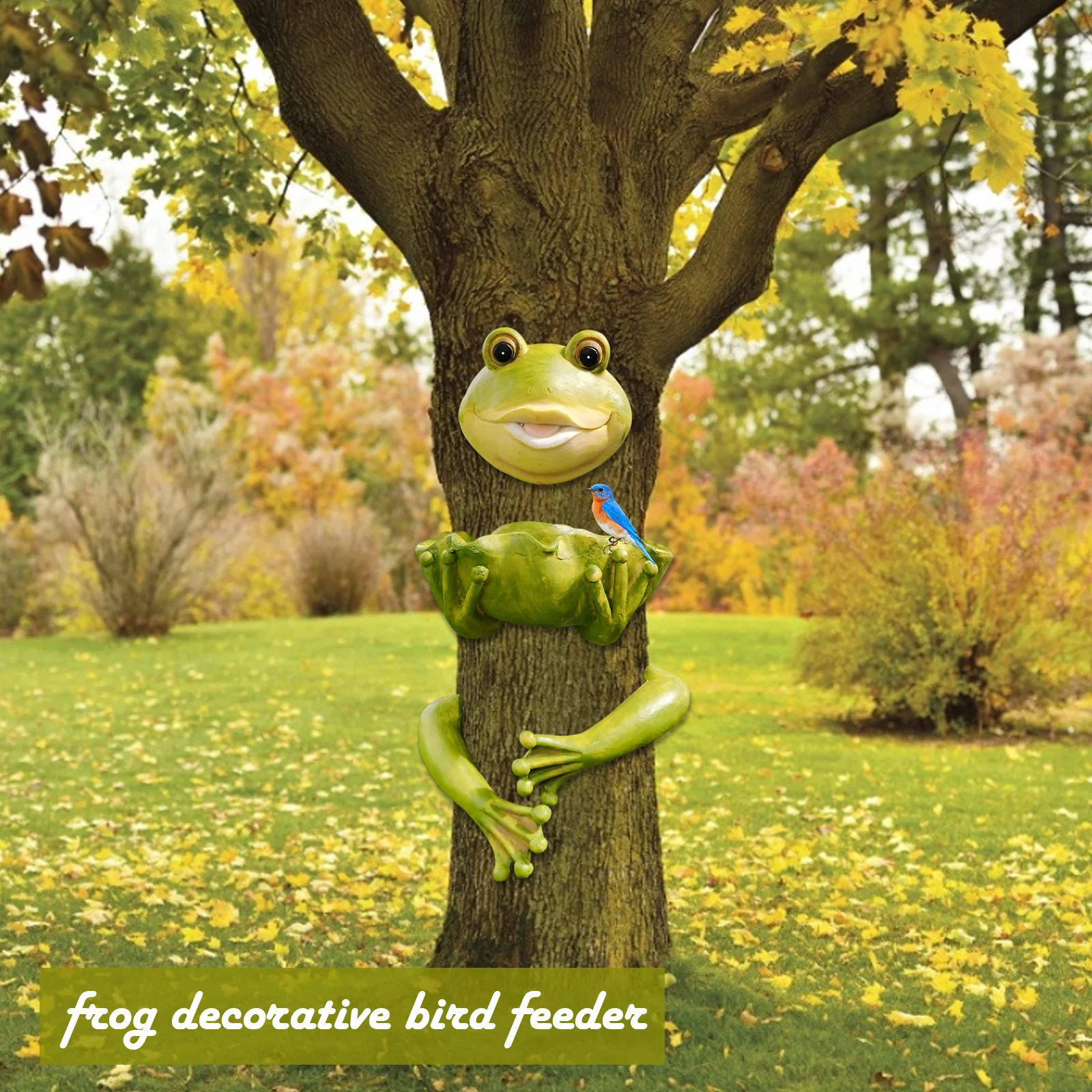 

Садовое дерево, лягушка в форме орнамента, уличная статуя для кормления птиц, для двора, сада, уличное украшение для дерева