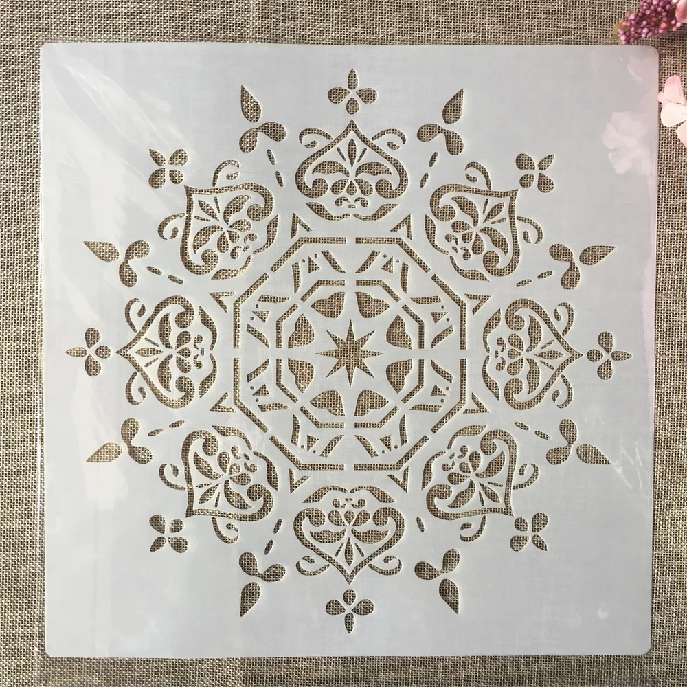 

12*12inch Big Mandala Totem Geometry DIY Layering Stencils Wall Painting Scrapbook Coloring Embossing Album Decorative Template