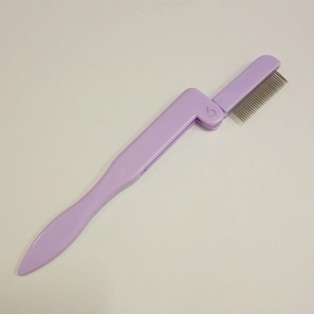 

Folding Stainless Steel Eyelash Eyebrow Comb Brow Brush Beauty Makeup Tools Eyebrow Combs Eyelash Extension Tool Professional