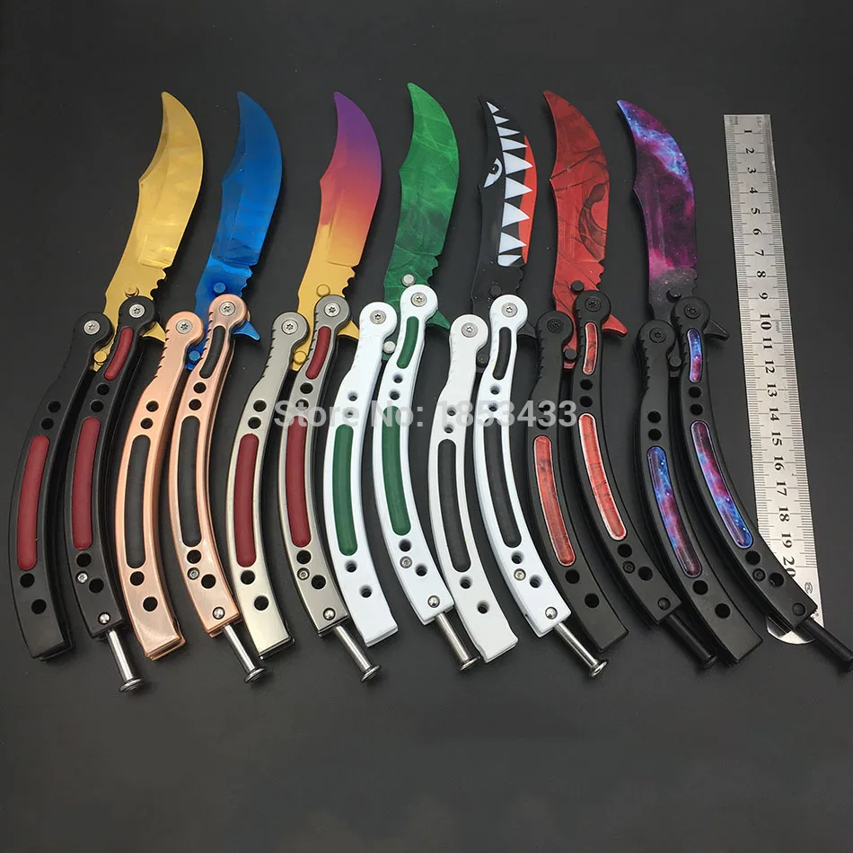Butterfly Trainer Knife, Stainless Steel CS:GO Folding Practice Tool, No-Edge Butterfly Knife for Safe Training image 2