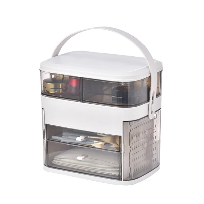 

LED vanity Mirror lights Cosmetic Organizer Portable Makeup Storage Box Jewelry Large Make Up Lipstick Container Bathroom Case