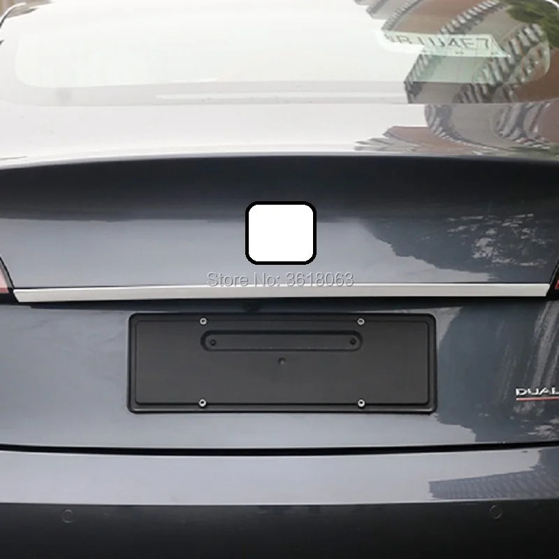 

Для Tesla модель 3 2017-2019 нержавеющая сталь Задняя Крышка багажника Отделка крышки багажника Наклейка наружный автомобильный стиль украшения А...