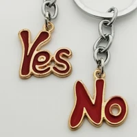 new oil dripping letters yes no couple key oil dripping alloy yes keychain i love you car keychain jewelry