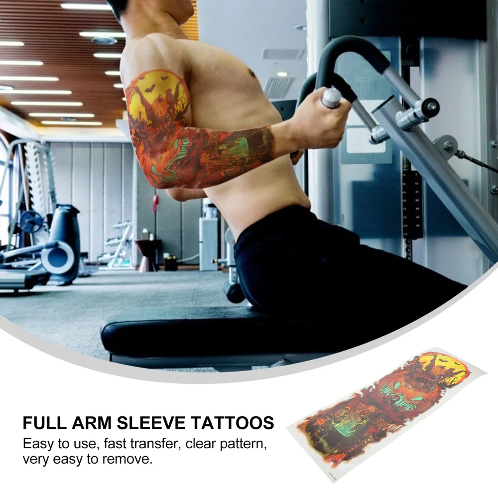 

8pcs Tattoos Sticker Pumpkin Full Arm Temporary Tattoos Sticker