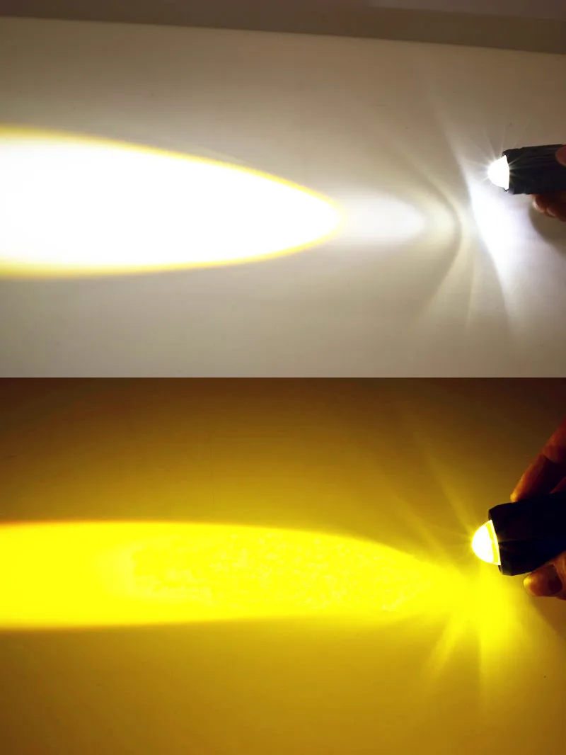 Последняя Ba20D вождения светильник двойной Цвета белый + желтый Ba20d p15d головки