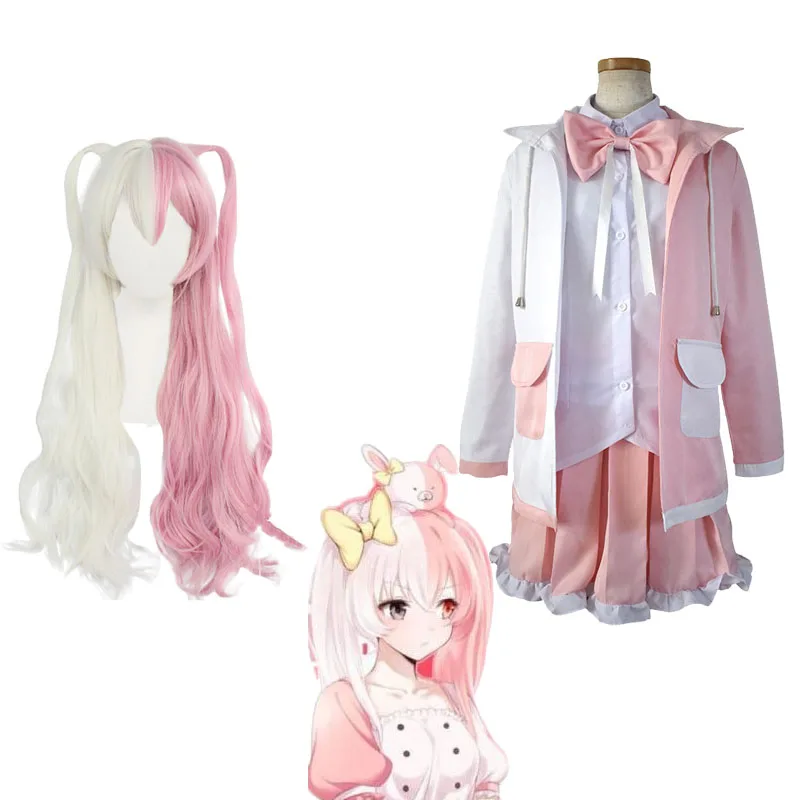 

Game Danganronpa 2 Monomi Cosplay Costumes Adult Uniform Rabbit Style Performance Clothing Monomi Wig Men and Women's Headgear