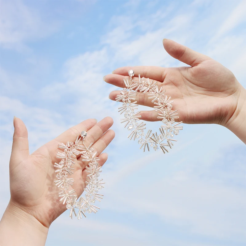 Miallo 2019 новейший роскошный австрийский хрусталь свадьба серьги Длинные Большая