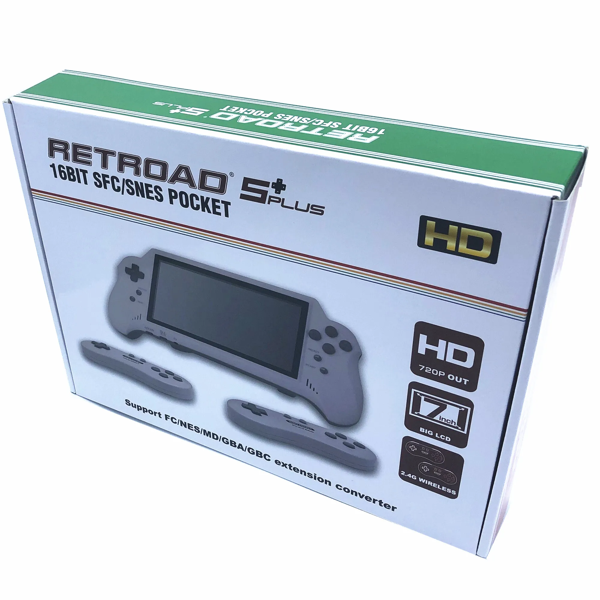 Новая портативная игровая консоль HD 7 дюймов 16 бит HDMI ULTRA SNES POCKET RETROAD 5PLUS 2 4G