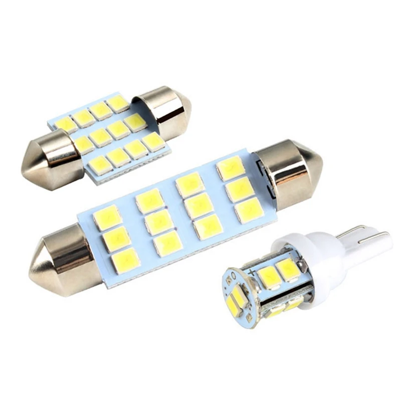 

20 шт./компл. Комбинации светодиодный лампы T10/31 мм/42 мм белый 6000 К Автомобильный интерьер светильник электронная карта для дверных замков све...