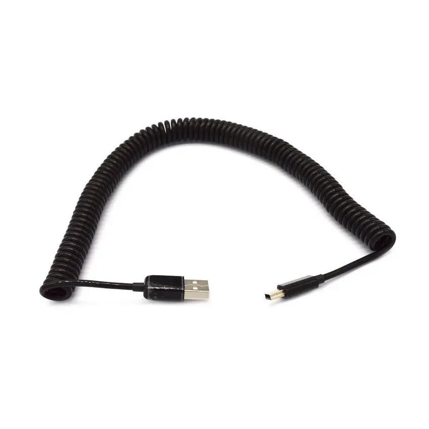 Premium 3M 10Ft Spiral Coiled USB A Male to Mini B 5Pin Male Adapter Cable Data Cable High Quality 3 Meters Mini-USB
