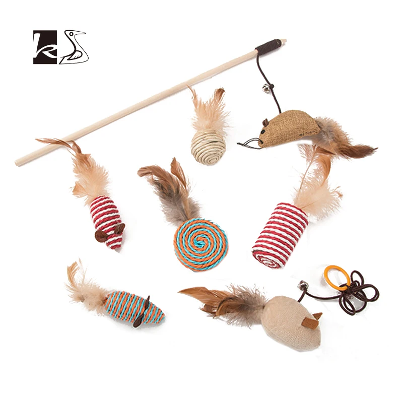 Tease cat stick 7 комплектов игрушек для кошек Самостоятельная игрушка котят набор