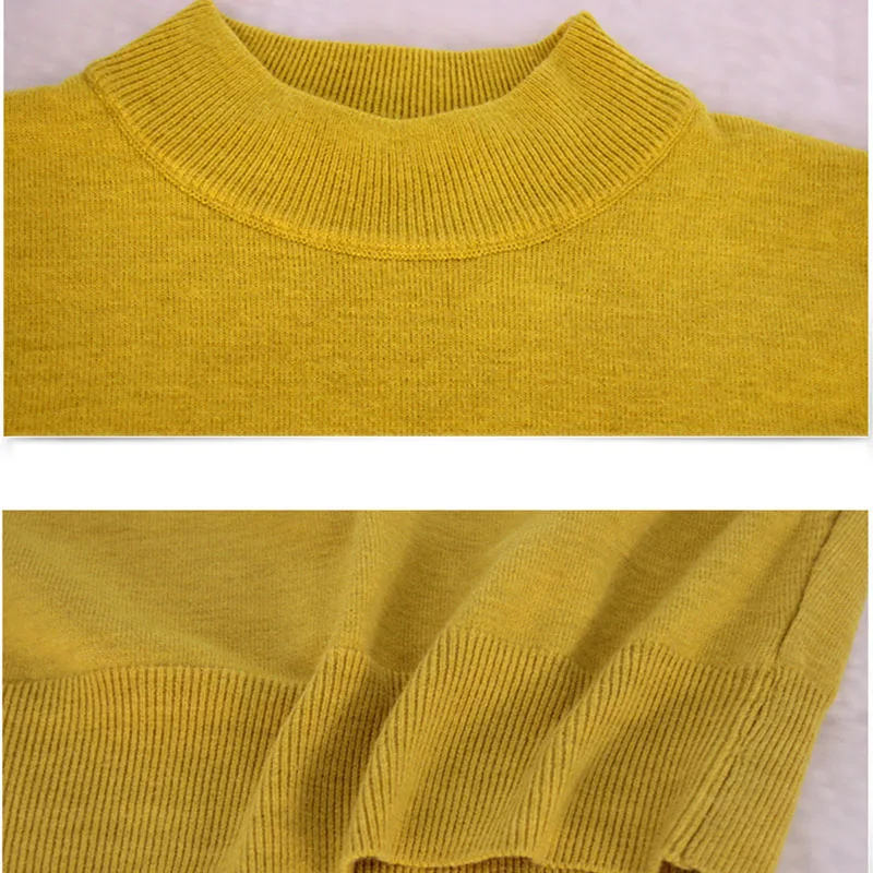 

Summer And Autumn Solid Semi Turtleneck Sweater Casual Elastic Heat Preservation Large Size Sweater Fashion Retro Knitted Top