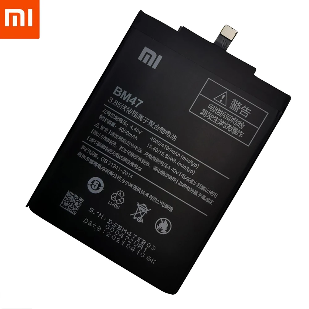 Xiao Mi Оригинальный аккумулятор для телефона Xiaomi Redmi Note 4 4X 3 Pro 3S 3X 5 BN41 BN43 BM22 BM46 BM47