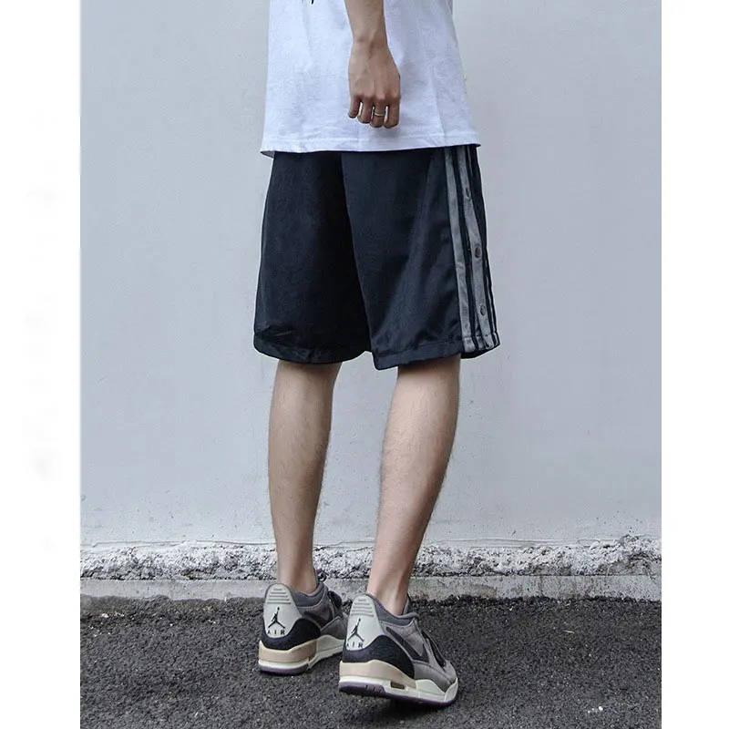 

Rainbowtouches New Shorts Retro Embroidery Stitching Buttons Velvet Loose Casual Shorts Unisex