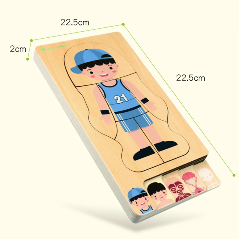 

Montessori Educational Boys Girls Body Structure Puzzle Children Wooden Toys Children Puzzles Kids Early Educational Toys