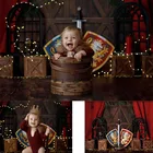 Фон для детской фотосъемки в стиле ретро с изображением торта на день рождения