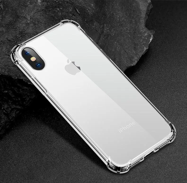 Прозрачный Прозрачный чехол для iPhone 11 Pro Max X XS Max XR Airbag противоударный силиконовый чехол из ТПУ для телефона iPhone 6 6S 7 8 Plus - Цвет: Прозрачный