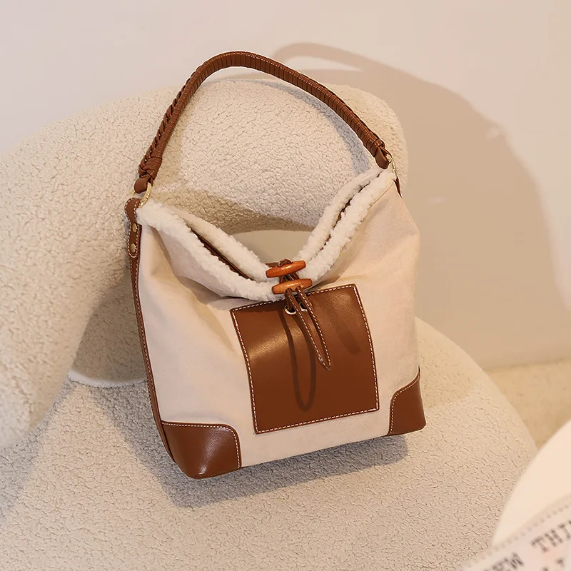 

New Handbags for Women 2021 Vintage Female Crossbody Bag High-capacity Shoulder Bags Stitching Contrast Color Underarm Pouch