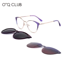o q club 3 in 1 magnetic clip on women glasses myopia prescription eyeglasses frames cat eye new fashion eyewear 69914