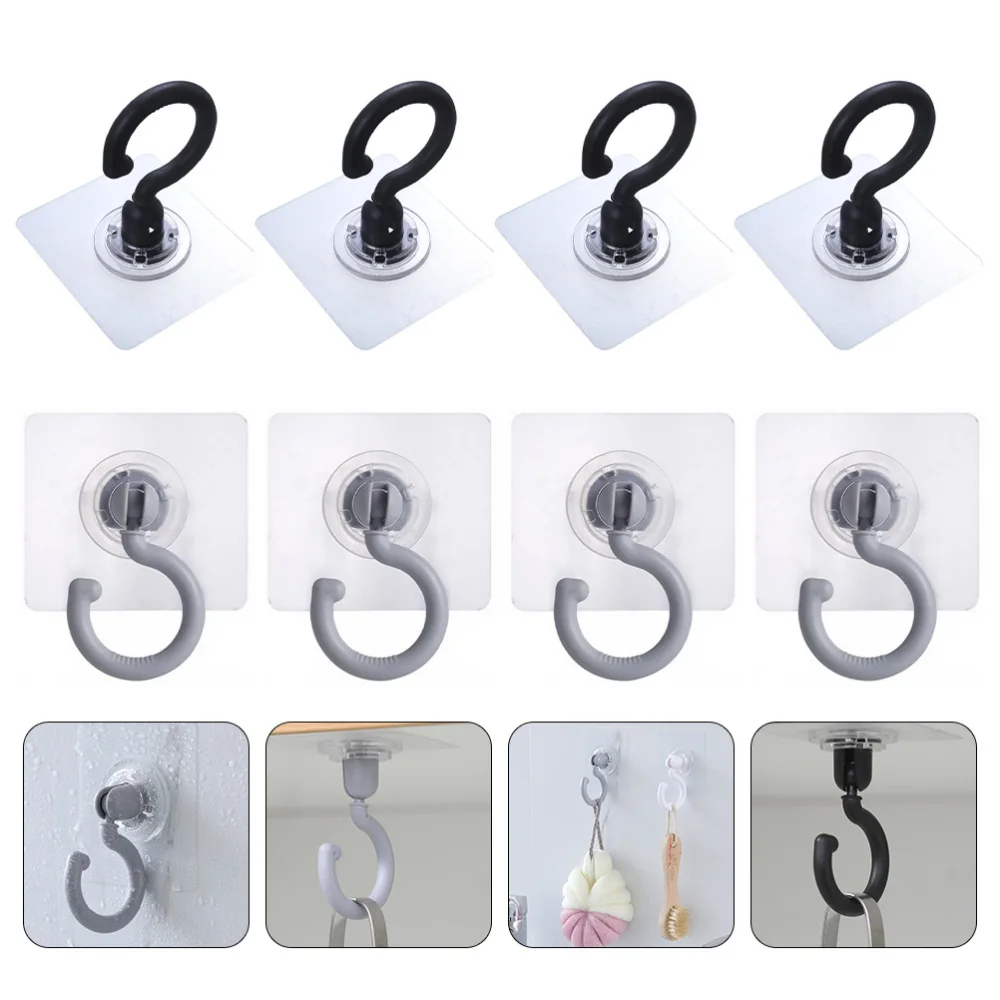 

8Pcs Multifunctional Adhesive Hooks Strong Sticky Household Hooks Ceiling Hooks