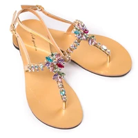 new summer womens beach sandals lady fashion bohemia diamond shoes female t strap thong flip flops casual boho shining slipper