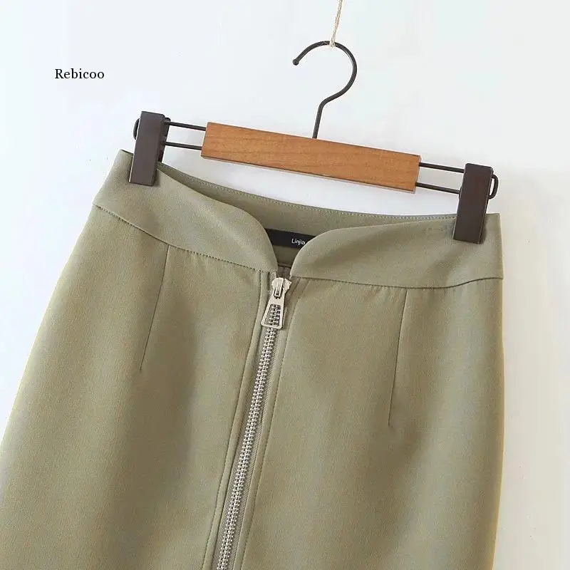

Spring and Autumn Women's Long Sleeve Cardigan Crop Coat Suit Jacket Short Mini Zip Skirt Two Piece Set