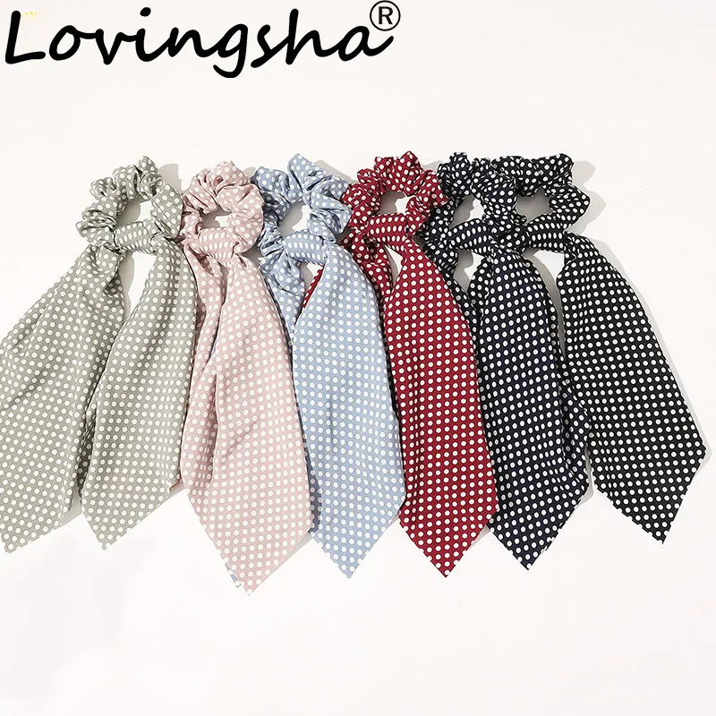 LOVINGSHA Bow Long Streamers Hair Accessories For Ladies Women Tie Girl Scrunchies Ponytail Female Holder Rope FC165 |