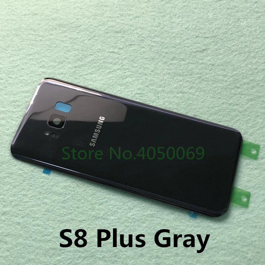 S8 Plus gray Задняя стеклянная крышка Корпус Замена батарейного отсека+ рамка для камеры для samsung Galaxy S8 Plus S8+ G955 G955F G950 G950F - Цвет: S8 Plus gray