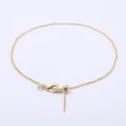 Латунная позолоченная цепочка 14 к с застежками-лобстерами для изготовления ювелирных изделий своими руками универсальная позиционирующая цепочка бусина-булавка регулируемая