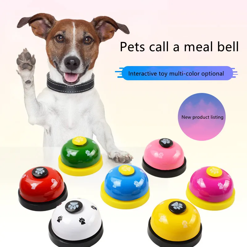 

OIMG Pet Toy Training Called Dinner Small Bell Footprint Ring Dog Toys For Teddy Puppy Pet Supplies
