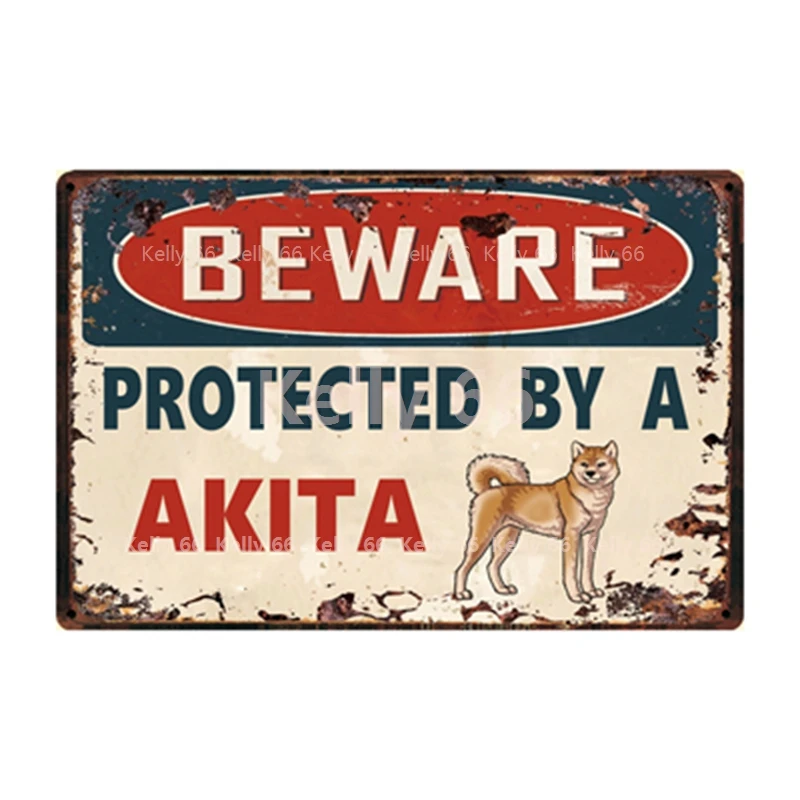 [Kelly66] Pet Dog Остерегайтесь защищенный галстуком-бабочкой Akira металлический знак
