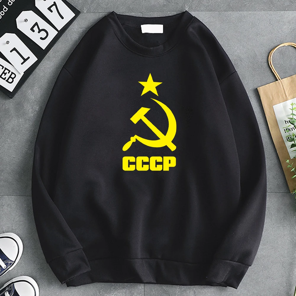 

Women's Sweatshirt soviet Signs And Abbreviations Printing Tops Woman Oversized Sweatshirts Round Neck Casual Female Clothes