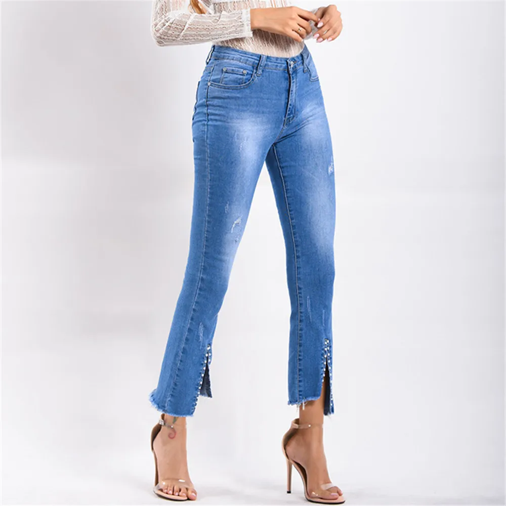 2020 летние новые европейские и американские рваные брюки женские джинсовые