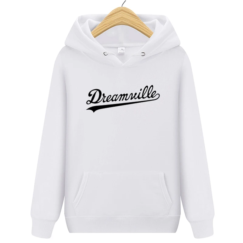 Модные Новинка; худи Для мужчин хип-хоп DREAMVILLE Коул Логотип с капюшоном Swag письмо флисовые J худи с принтом Cole зимние толстовки Мужские пуловер - Цвет: white1