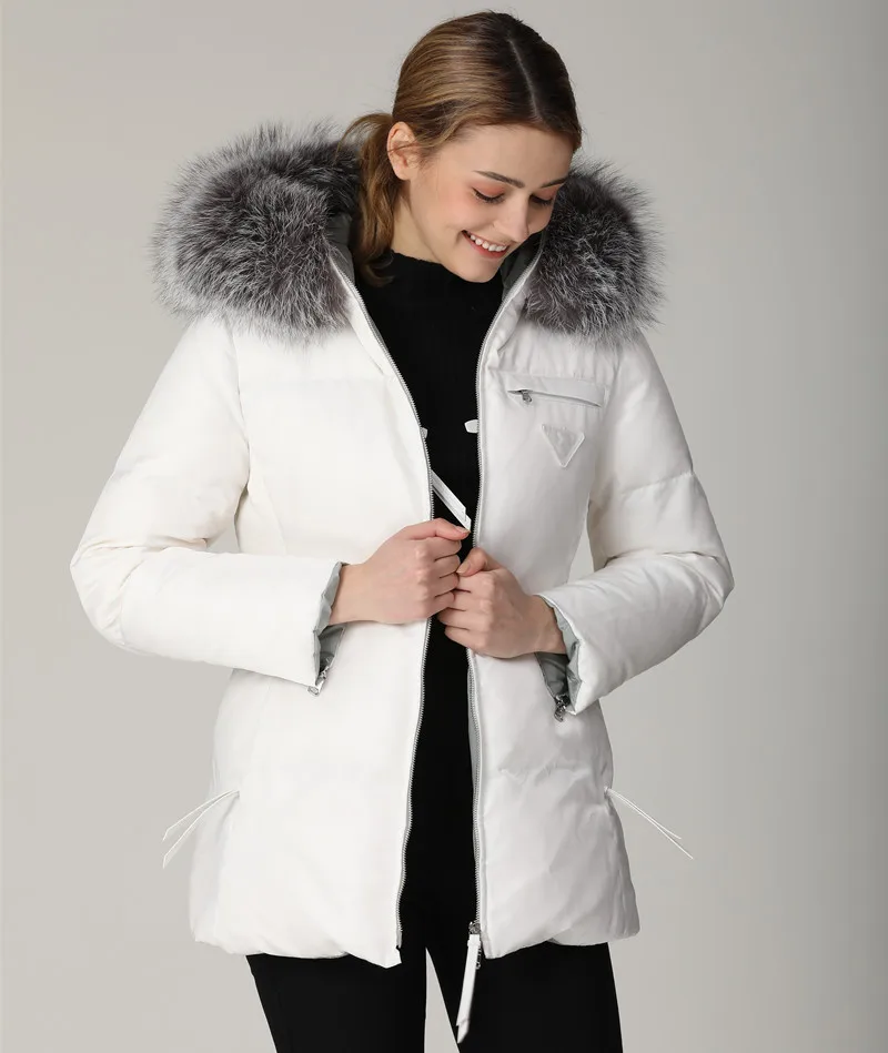 

Женская короткая куртка с капюшоном, Повседневная непродуваемая парка с воротником из натурального Лисьего меха, новинка зимнего сезона 2021