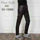 Штаны мужские зимние на 90% пуху белой утки, спортивные, водонепроницаемые, ветрозащитные, теплые, большие размеры 5XL