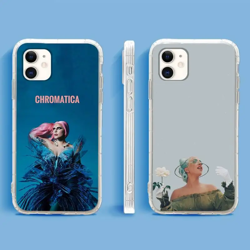 

chromatica Lady Gaga Phone Case For iPhone 13 12 11Pro Max 11 XR XS Max X Mini 8 7 6 SE 2020 Soft Transparent Cover