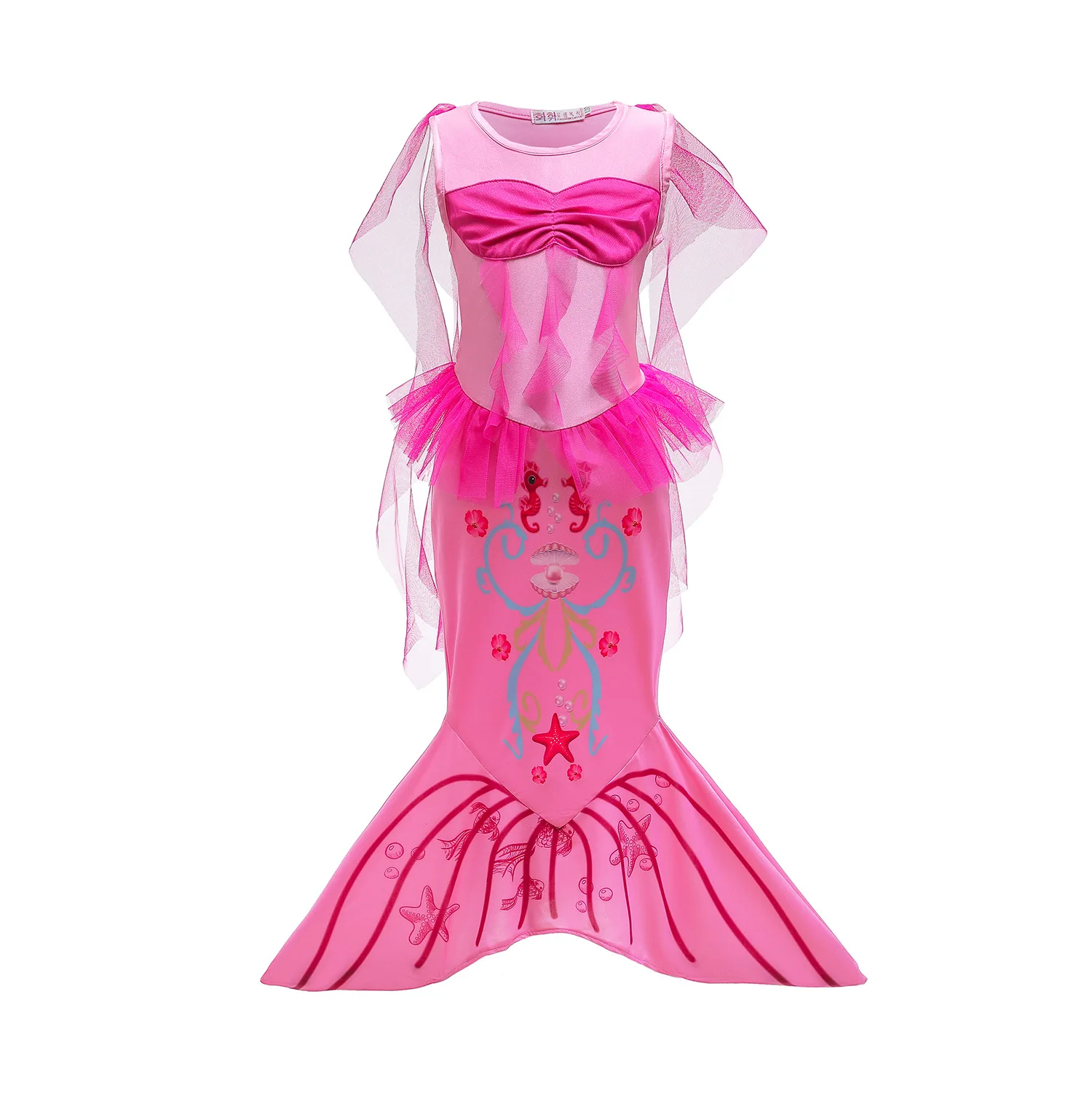 Halloween Little Mermaid Princess Arieling Cosplay Costumes for kids Baby Girl Tails Birthday Party Holiday Costume wig |