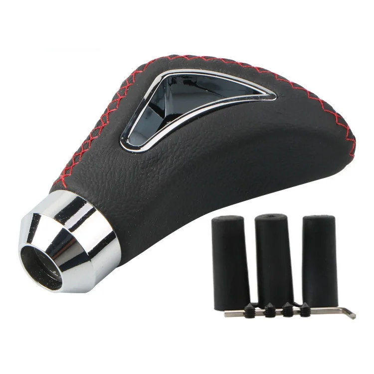 

1X Leather Manual Gear metal manual gear shift lever Shift Knob Lever Stick Pen Handle Head Handball