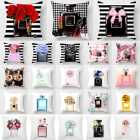 new perfume bottles series floral pillows cover hand painted flowers cushion cover modern fashion livingroom decorative pillows