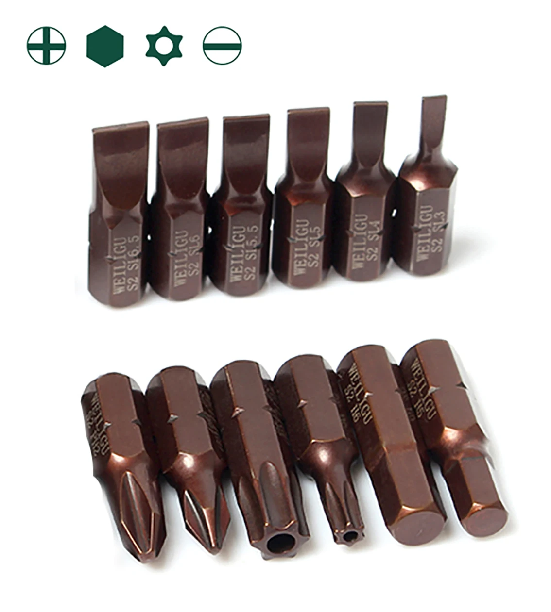 

1Pcs Phillips/Slotted/Hex Screw Driver Bits 1/4"(6.35mm) Hex Shank Length 25mm Short Screwdriver Bit Magnetic Tools S2 Steel