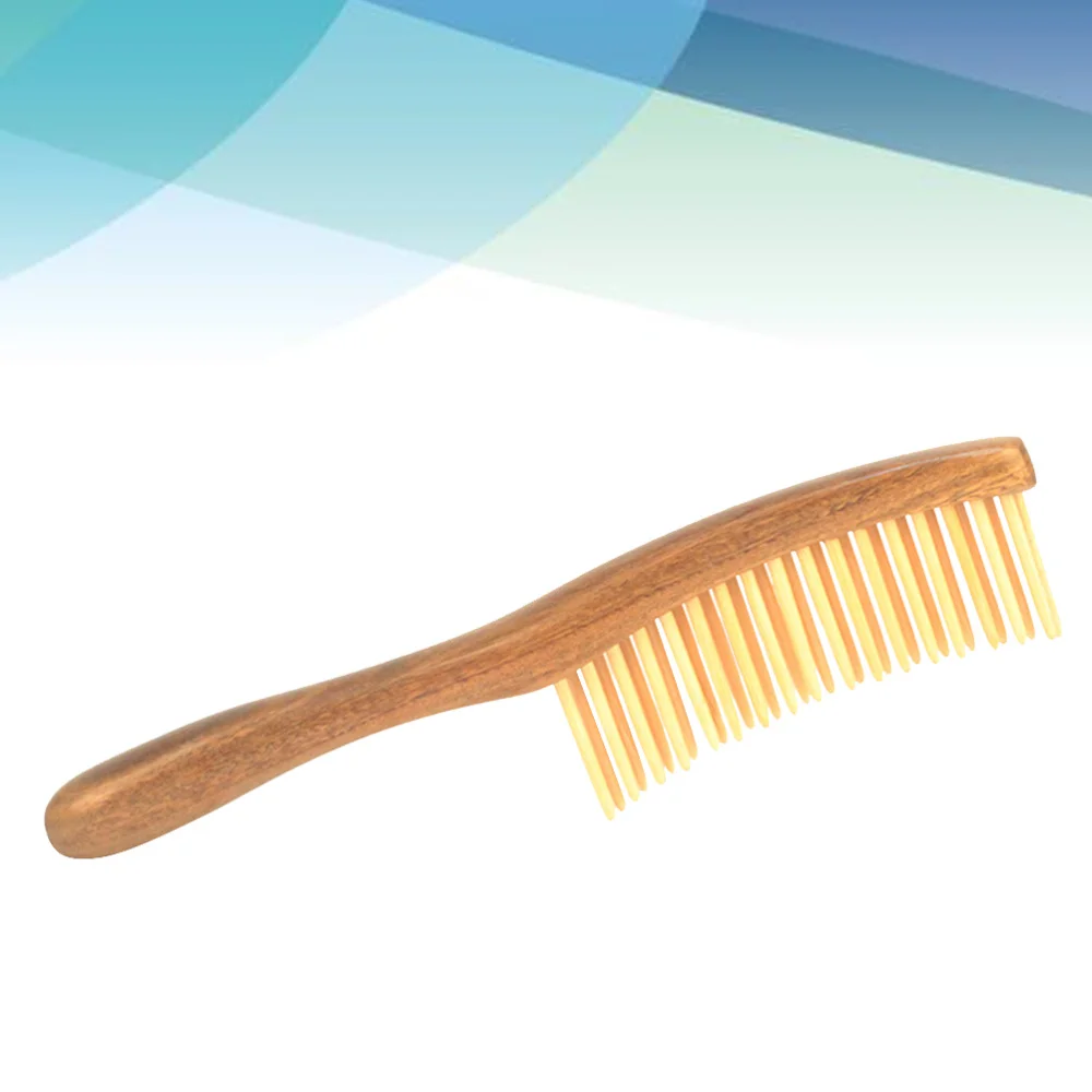 

1PC Sandalwood Comb Double-row Teeth Comb Practical Hair Comb Portable Wooden Comb Head Massager for Girls