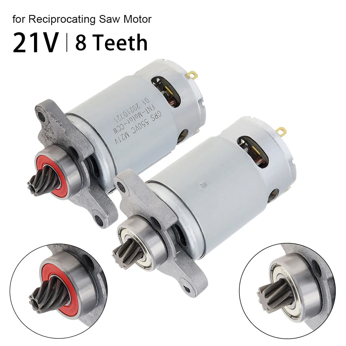 

RS550 8 Teeth DC Motor High Power RS 550 Reciprocating Saw Micro Motor with Conical Helical Teeth Gear for Lithium Electric Saw