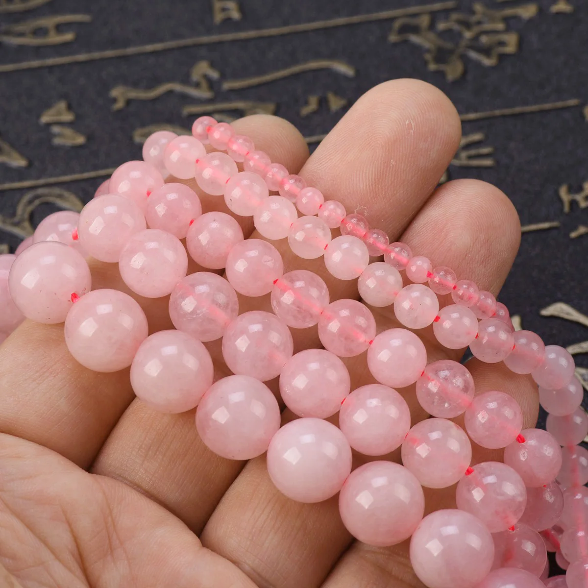 

15"(38cm) Strand Round Natural Rose Quartz Stone Rocks 4mm 6mm 8mm 10mm 12mm Beads for Jewelry Making DIY Bracelet Findings