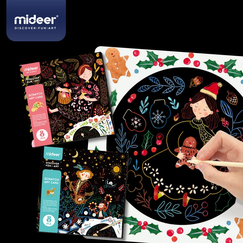 MiDeer карта для рисования с царапинами Детская бумага рукоделия сделай сам