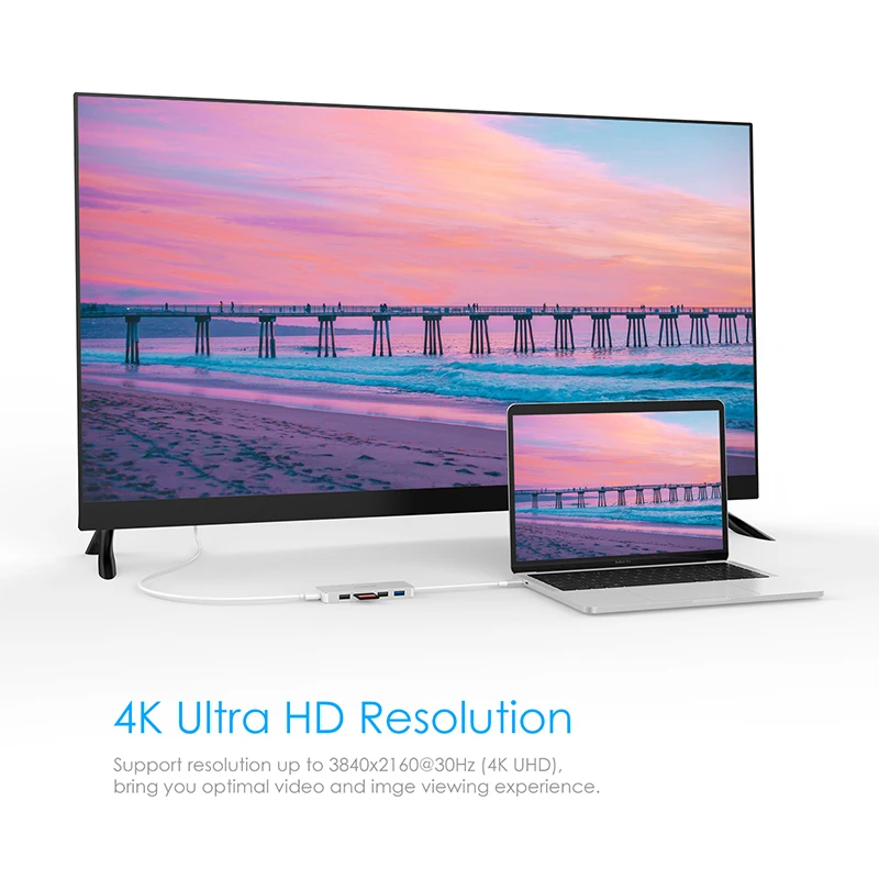 Концентратор USB C с 4K HDMI 3 A кардридер SD/Micro SD и зарядный адаптер для MacBook Pro 13/15/16