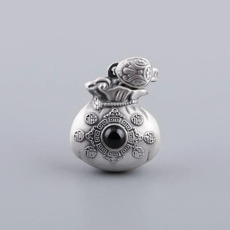 3D 999 Серебряная Тыква подвеска из чистого серебра, подвеска на удачу, подвеска на удачу